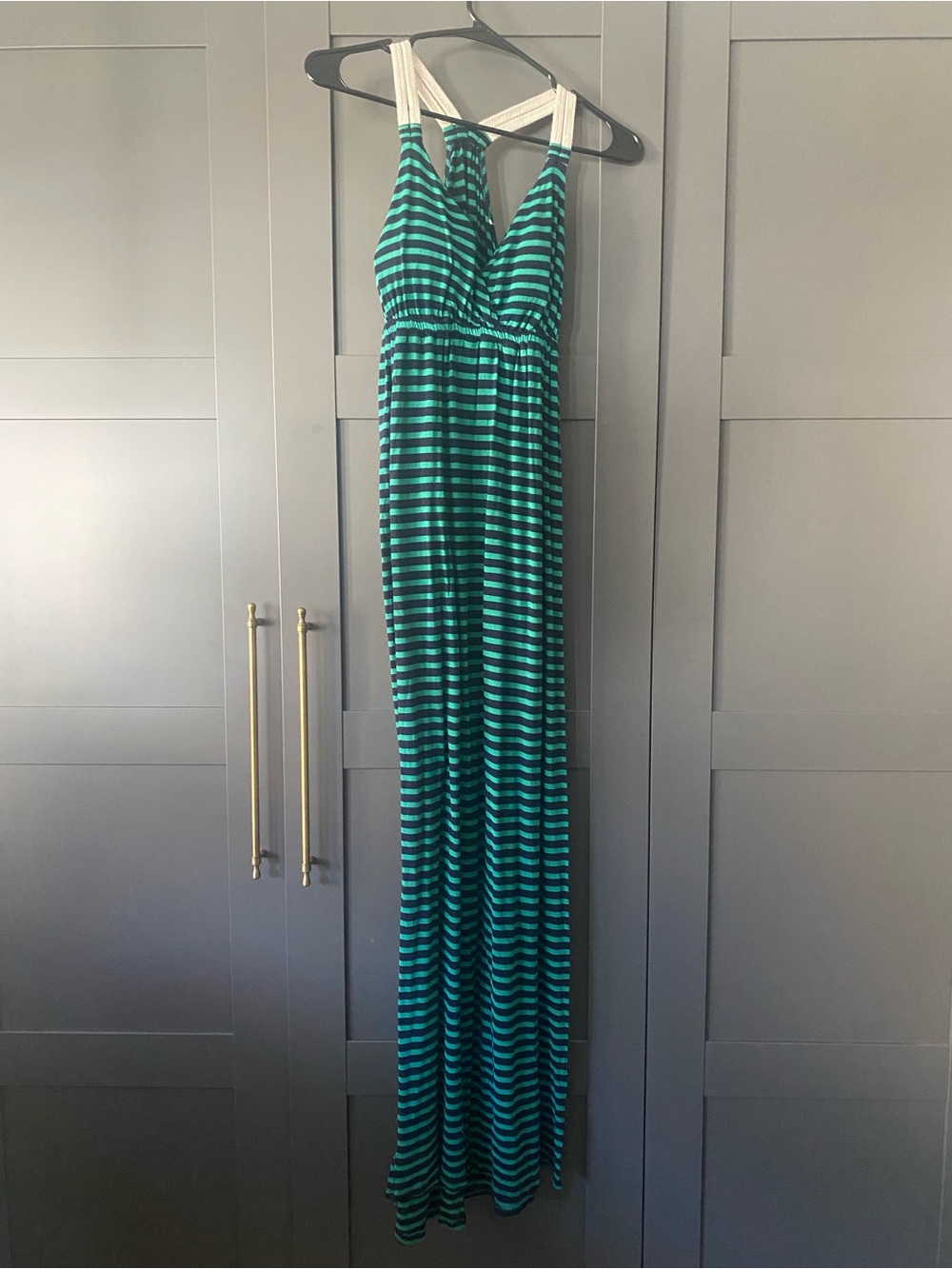 Striped Green and Black Maxi Dress